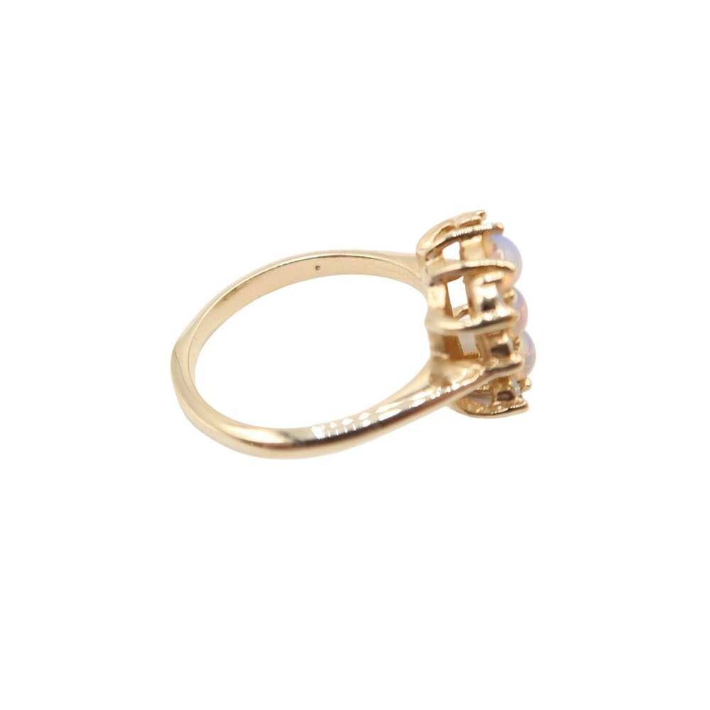 Vintage AVON Faux Opal & Rhinestone Cocktail Statement Gold Tone Ring Size 6.75 - Picture 5 of 8